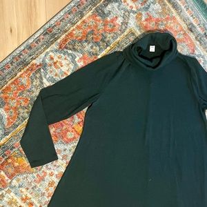 Old Navy dark green cowl neck swing dress